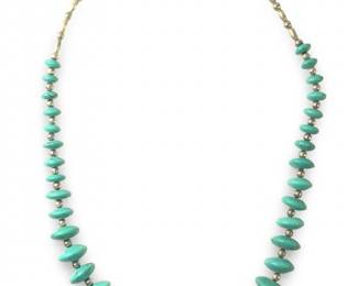 Graduated Heishi Turquoise Beaded Necklace
