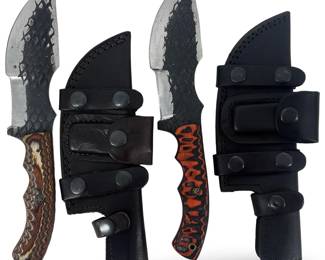 2pc Hand Crafted Custom Knives and Sheaths

