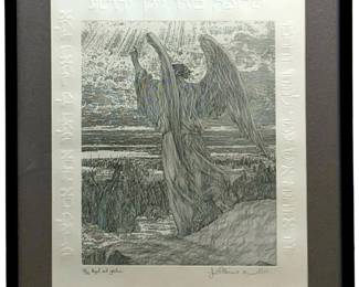 Signs Guillame Azoulay “Angel & Joshua" Lithograph
