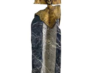 Brass and Stone Don Nacho Penacho Sculpture
