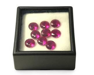 (9) Loose Lab Ruby Gemstones
