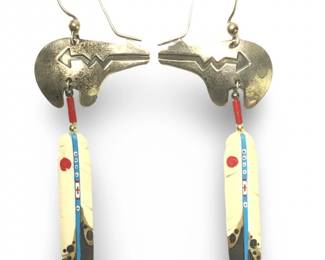 Rare Carlton Gamon Navajo Bear Earrings
