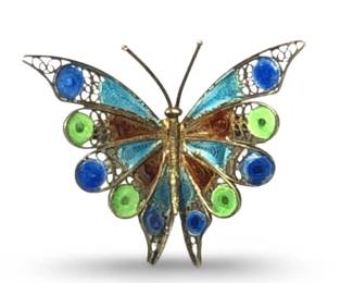 Radiant 800 Silver Butterfly Brooch
