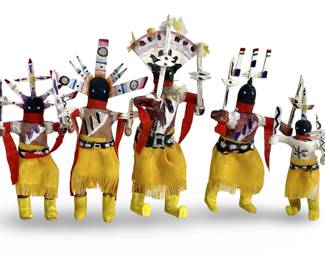 Folk Art Hand Painted Wood Kachina Dolls
