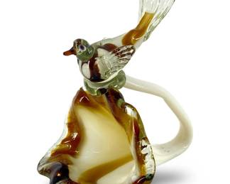 Vintage Art Glass Bird Dish
