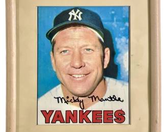 Framed Mickey Mantle New York Yankees Print
