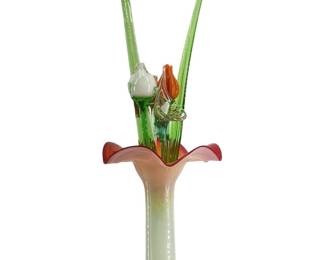 Murano Art Glass Flower Arrangement in Vase
