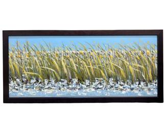 Signed Kathleen Eaton Grass Field Oil on Panel
