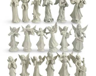 18pc German Dresden Porcelain Angel Figures

