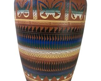 Large Signed Mellissa Irving Navajo Butterfly Vase
