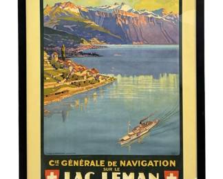 Geneva Lake, Switzerland, Vintage Travel Poster
