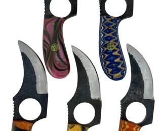 5pc Hand Crafted Custom Skinner Knives
