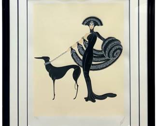 Signed Erte “Symphony in Black" Lithograph
