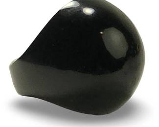 Lalique France Black Cabochon Dome Ring
