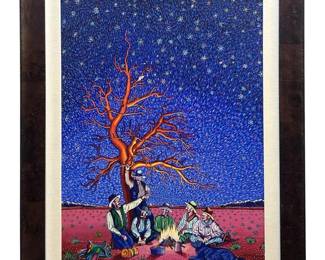 Signed David S Parker “Story Teller" Oil on Canvas
