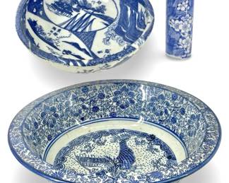 Chinese Blue & White Porcelain Bowls/Candleholders
