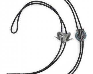 (2) Assorted Native American Silver Bolo Ties
