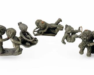 5pc Hudson & Walli Pewter Figures
