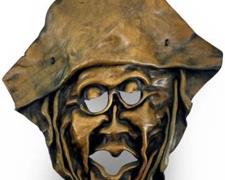 Vintage Stylized Leather Face Art
