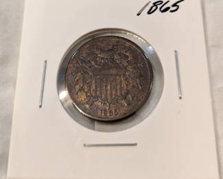 2 1865 2 Cent Pieces