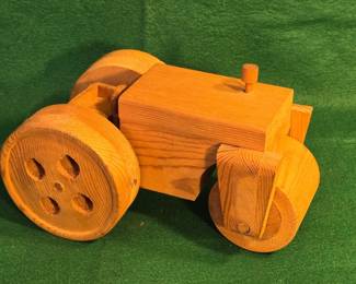 handmade wooden tractor