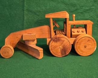 handmade wooden tractor