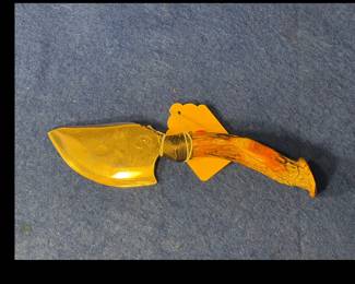 Handcrafted knife with stag handle artist signed