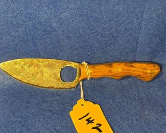 Handcrafted knife with wooden handle