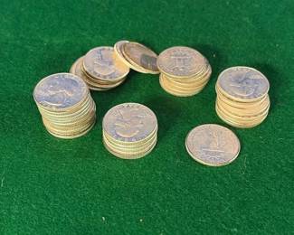 1964D Washington silver qtrs