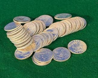 1964D brilliant quarters uncirculated