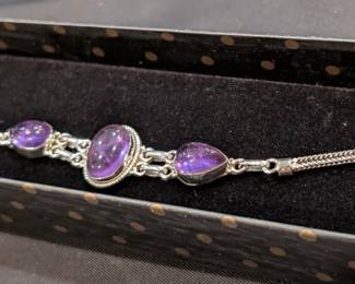 Sterling with real stones purple