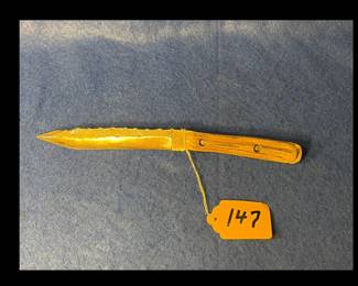 Handcrafted knife with bone handle 13 inches long