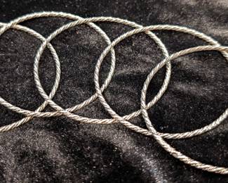 Sterling Silver Bangle Bracelet Set