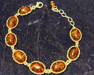 Sterling with amber stones bracelet