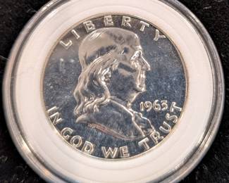 2 1963 Proof Franklin Half Dollars