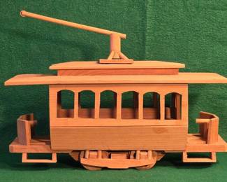handmade wooden trolly