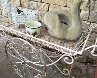 Antique Wrought Iron Garden Cart