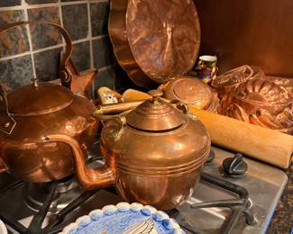 Copper teapots 