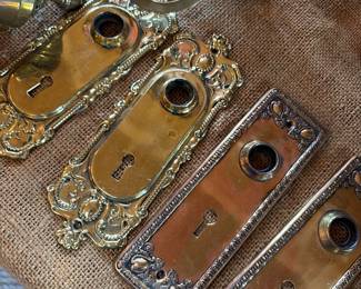 Antique brass and copper door plates
