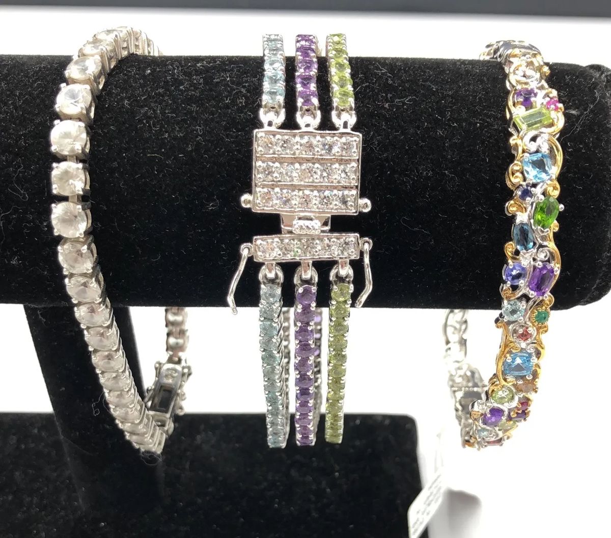 Gems En Vogue Carnival Bracelet Three Color CZ Bracelet CZ Tennis Bracelet