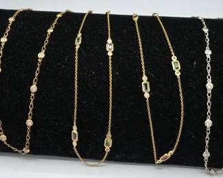 14k White Gold Diamond Necklace 14k Yellow Gold Diamond Two 14kt Yellow Gold Multigemstone