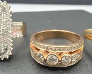 14k Yellow Gold Diamond Cluster Ring Bixby 14kt Rose Gold CZRose Gold White Stones