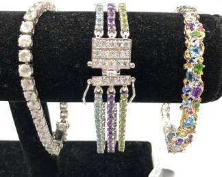 Gems En Vogue Carnival Bracelet Three Color CZ Bracelet CZ Tennis Bracelet