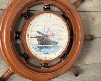 fun little plastic ship wheel clock 