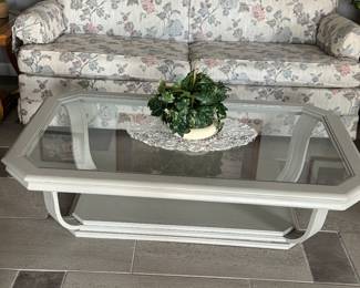 this coffee table matches the end tables but is painted white 