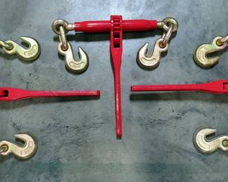 Ratchet Load Binder 3/8"-1/2" With Hooks, Qty 3 