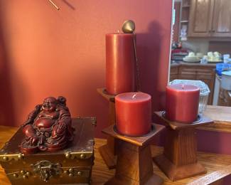 walnut wood candle holders 