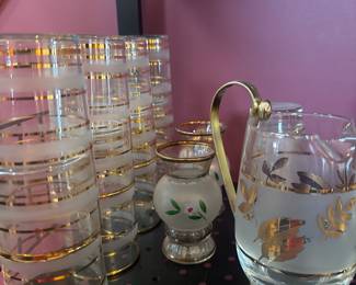 gilded vintage glassware 