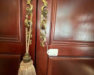 W14 - $50. Large 2 Piece Media Armoire. Measures 47" wide x 26" deep x 80" tall. Base does have some scratches. Moves in 2 pieces! Top & Bottom making it easier to maneuver!