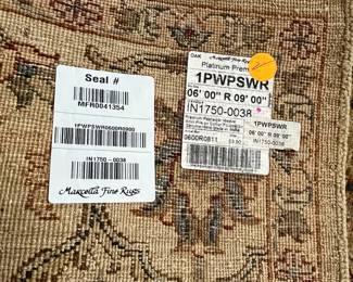 W13 - $250. Marcella Fine Rugs. Premium Preshawar Weave. Wool Pile on Cotton Foundation. Measures 9' x 6'. No stains noted very good condition! No smoking / No pets. 